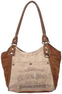 👜 myra bags crystal soap upcycled canvas shoulder bag for women s-0893 logo