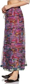img 1 attached to 🌈 Chic and Colorful: Habiller Women's A-Line 3 Tier Chiffon Skirt with Elastic Band, Ankle Length