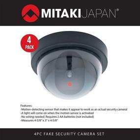 img 1 attached to Enhance Security with (4 Piece) Motion-Sensitive Fake Dummy CCTV Dome Camera featuring Flashing Red LED Light - Ideal for Indoor and Outdoor Use