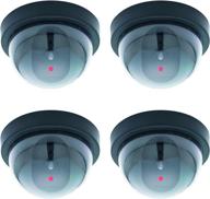 enhance security with (4 piece) motion-sensitive fake dummy cctv dome camera featuring flashing red led light - ideal for indoor and outdoor use logo