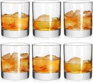 set of 6 short whiskey glasses - 11 ounce rocks style, ideal for camping and party logo