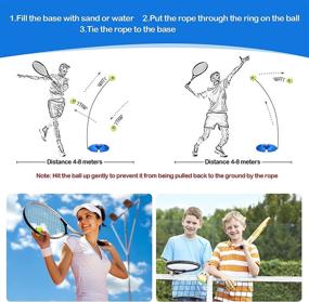 img 2 attached to 🎾 Redllo Portable Tennis Rebound Trainer - Self-Practice Equipment for All Ages: Includes 4 String Balls and 2 Tennis Vibration Dampeners - Ideal for Beginners, Kids, and Adults