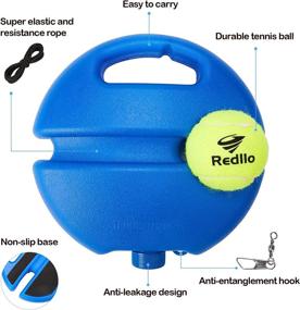 img 3 attached to 🎾 Redllo Portable Tennis Rebound Trainer - Self-Practice Equipment for All Ages: Includes 4 String Balls and 2 Tennis Vibration Dampeners - Ideal for Beginners, Kids, and Adults