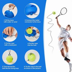 img 1 attached to 🎾 Redllo Portable Tennis Rebound Trainer - Self-Practice Equipment for All Ages: Includes 4 String Balls and 2 Tennis Vibration Dampeners - Ideal for Beginners, Kids, and Adults