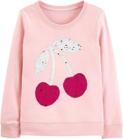 img 1 attached to 👚 Sequin Crew Neck Sweatshirt for Girls by OshKosh B'Gosh