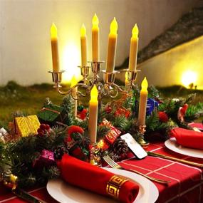 img 3 attached to Amagic 6Pcs Battery Operated Window Candles with Timer and Warm Yellow Flickering Light for Christmas Party Home Fireplace