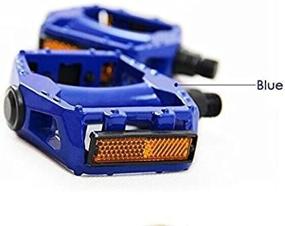 img 2 attached to 🚲 BlueSunshine 9/16" Mountain Bike Pedals - Aluminium Alloy Bearing Platform Pedals for BMX, MTB, and Road Bicycle. Lightweight, Strong, and Durable Flat Alloy Pedals