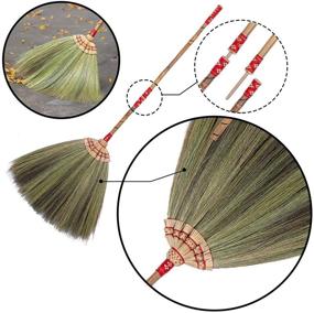 img 1 attached to 🌿 Authentic Thai Handmade Grass Broom with Bamboo Stick Handle - Traditional Witch Broomstick for Housewarming Gift in Natural Thailand Design