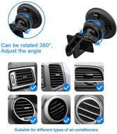 📱 sundaree magnetic cell phone car holder - 360° rotation, universal air vent mount for dashboard, cradle mount for cell phones & mini tablets with 6 magnets (2 pack, black) logo