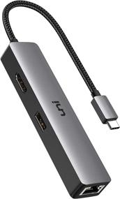 img 4 attached to 🔌 uni USB C Hub with Ethernet Adapter, 4K HDMI, Gigabit Ethernet, and 3 USB 3.0 Ports for MacBook Pro, iPad Pro, XPS