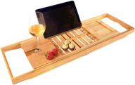 🛀 luxury bamboo bath caddy: adjustable tray for books, ipads, wine, and more! logo