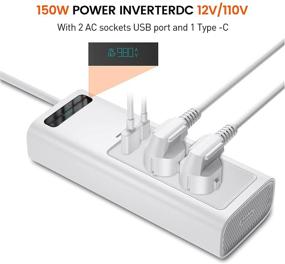 img 3 attached to 💡 Baseus Power Inverter 150W DC 12V to 110V AC Converter with USB C Switch and Current LCD Screen - Efficient Car Charger Adapter