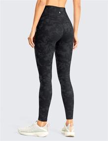 img 3 attached to 🩲 CRZ YOGA Women's Matte Brushed 28-Inch Workout Leggings - High Waisted Light-Fleece Yoga Pants for Outdoor Training Tights