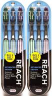 🦷 pack of 2 reaches advanced design firm toothbrushes, colors may vary, 3 count – total 6 toothbrushes logo