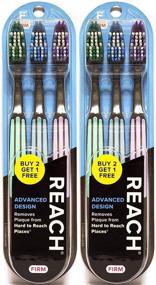 img 1 attached to 🦷 Pack of 2 Reaches Advanced Design Firm Toothbrushes, Colors May Vary, 3 Count – Total 6 Toothbrushes