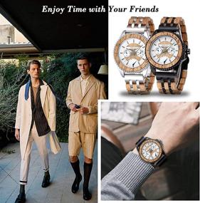 img 2 attached to Shifenmei Luxury Wood Watch for Men with Date 🕰️ Display, Stylish Natural Woody Male Wristwatch - Luminous Hands Included
