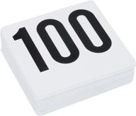 🔢 roy tn 1-100 plastic number card set by royal industries - plastic, 4x4, white base with black numbers logo