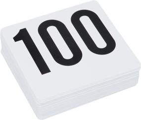 img 1 attached to 🔢 ROY TN 1-100 Plastic Number Card Set by Royal Industries - Plastic, 4x4, White Base with Black Numbers
