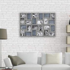 img 3 attached to Hello Laura - Gray finish Collage Photo Display Frame with 24 Sockets for 4 x 6 Pictures - Large Multi Decor Home Family Friend - Wall Hanging Picture Frame Collection