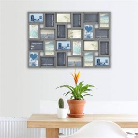 img 1 attached to Hello Laura - Gray finish Collage Photo Display Frame with 24 Sockets for 4 x 6 Pictures - Large Multi Decor Home Family Friend - Wall Hanging Picture Frame Collection