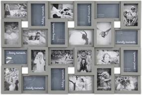 img 4 attached to Hello Laura - Gray finish Collage Photo Display Frame with 24 Sockets for 4 x 6 Pictures - Large Multi Decor Home Family Friend - Wall Hanging Picture Frame Collection