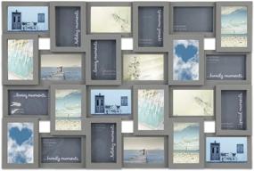 img 2 attached to Hello Laura - Gray finish Collage Photo Display Frame with 24 Sockets for 4 x 6 Pictures - Large Multi Decor Home Family Friend - Wall Hanging Picture Frame Collection