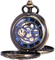 механический карманный часы "manchda antique skeleton логотип