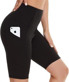 img 2 attached to 🩳 Fotociti Women's High Waisted Yoga Shorts with Pockets – 5" Biker Shorts for Workout, Training, and Running