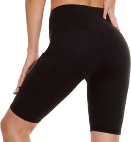 img 3 attached to 🩳 Fotociti Women's High Waisted Yoga Shorts with Pockets – 5" Biker Shorts for Workout, Training, and Running