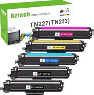 🖨️ aztech tn227 tn-227 tn223 tn227bk tn223bk toner cartridge replacement for brother mfc-l3750cdw hl-l3210cw hl-l3290cdw l3230cdw mfc-l3770cdw printer (black cyan magenta yellow, 5-pack) logo