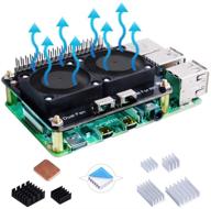 geeekpi raspberry pi 4b плата расширения gpio с двумя вентиляторами, 5v dc и led, набор радиаторов для raspberry pi 4 model b, raspberry pi 3b+, 3b, pi 2b и pi zero логотип