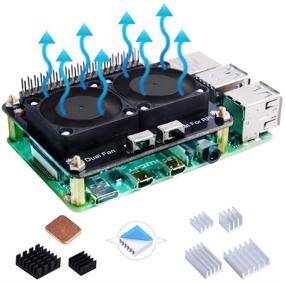 img 4 attached to GeeekPi Raspberry Pi 4B GPIO Expansion Board with Dual Fans, 5V DC and LED, Raspberry Pi 4B Heatsink Kit for Raspberry Pi 4 Model B, Raspberry Pi 3B+, 3B, Pi 2B, and Pi Zero