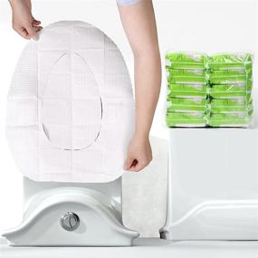 img 4 attached to 🚽 Flushable 2PLY Toilet Seat Covers - 100 Pack, Biodegradable & Disposable, Ideal for Potty Training, Travel, Airplane, Public Bathroom, Camping, Adults & Kids