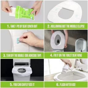img 1 attached to 🚽 Flushable 2PLY Toilet Seat Covers - 100 Pack, Biodegradable & Disposable, Ideal for Potty Training, Travel, Airplane, Public Bathroom, Camping, Adults & Kids