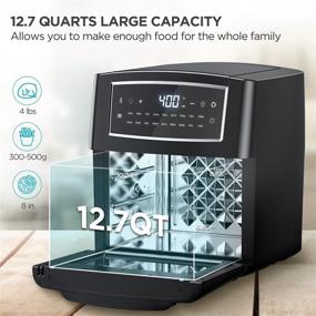 img 3 attached to 🍳 12.7 Quart Air Fryer Oven with 18 Functions | BPA-free Toaster Convection Oven for Grilling, Roasting, Frying, Pizza, Reheating, Food Dehydrating | 1500W AirFryer Includes 10 Accessories and Recipe Ideas