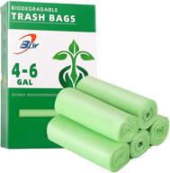 100 counts compostable trash bags - 4-6 gallon small strong wastebasket liners for kitchen bathroom office (5rolls/ green) logo