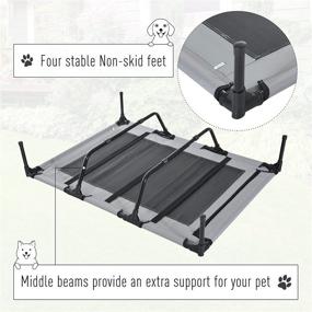 img 2 attached to 🐾 PawHut Elevated Cooling Pet Bed with UV Protection Canopy Shade - Portable Dog Cot