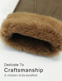 img 2 attached to 🧤 YISEVEN Sheepskin Shearling Leather Weather Men's Accessories: Gloves & Mittens for Ultimate Luxury and Comfort