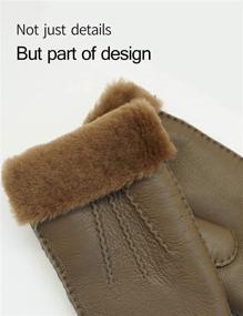 img 1 attached to 🧤 YISEVEN Sheepskin Shearling Leather Weather Men's Accessories: Gloves & Mittens for Ultimate Luxury and Comfort