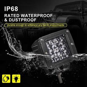 img 1 attached to 🔆 Top-Performing 3" LED Pods: AUTOSAVER88 2pcs 84W Quad Row Spot Lights