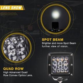 img 3 attached to 🔆 Top-Performing 3" LED Pods: AUTOSAVER88 2pcs 84W Quad Row Spot Lights