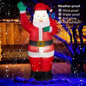 img 2 attached to 🎅 Jumbo Santa Claus Inflatable Yard Decor: 5.5 FT Blow Up Christmas Inflatables with Rotating LED Lights - Perfect for Outdoor Patio, Lawn, and Garden Party Display