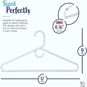 img 1 attached to 🧥 Pack of 24 Heavy Duty White Plastic Hangers with Hooks - USA Made Clothing, Suit, and Coat Hangers for Everyday Use - Ideal for Scarves, Belts, and Straps