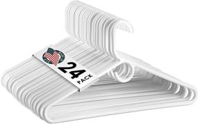 img 4 attached to 🧥 Pack of 24 Heavy Duty White Plastic Hangers with Hooks - USA Made Clothing, Suit, and Coat Hangers for Everyday Use - Ideal for Scarves, Belts, and Straps