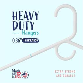 img 3 attached to 🧥 Pack of 24 Heavy Duty White Plastic Hangers with Hooks - USA Made Clothing, Suit, and Coat Hangers for Everyday Use - Ideal for Scarves, Belts, and Straps