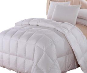img 2 attached to 🛏️ Royal Hotel Dobby Down Comforter 650-Fill Power, 100% Cotton 300-Thread-Count, King Size - Luxurious White Down-Fill Comforter