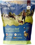 🥩 premium addiction steakhouse grain free dehydrated dog food with beef & zucchini, 2 lb. logo