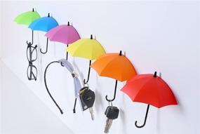 img 2 attached to 🌂 SaPeal Colorful Umbrella Key Rack Key Holder Key Hanger Set of 6 for Wall Storage