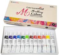 🎨 12ml tube set of new water marbling paint with 12 colors - complete marble kit logo