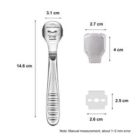 img 3 attached to 💅 Набор для педикюра IlamourCar Foot Care Pedicure Callus Shaver: 24-предметные профессиональные инструменты для педикюра с 2 бритвами, 2 насадками для пилки ног и 20 лезвиями.